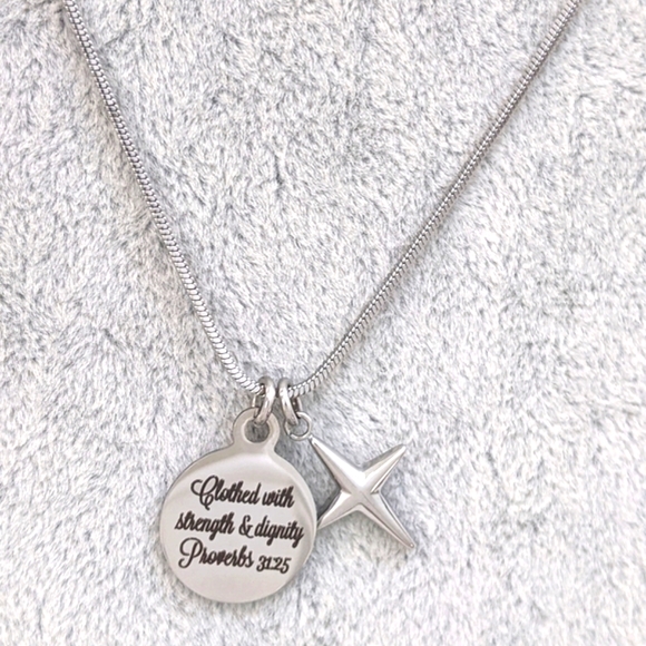 Christian Bible Verse Scripture Cross Necklace - Picture 5 of 7